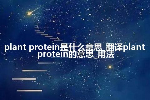 plant protein是什么意思_翻译plant protein的意思_用法