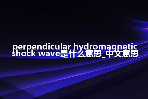 perpendicular hydromagnetic shock wave是什么意思_中文意思
