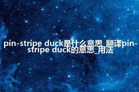 pin-stripe duck是什么意思_翻译pin-stripe duck的意思_用法