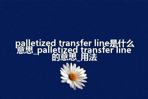 palletized transfer line是什么意思_palletized transfer line的意思_用法