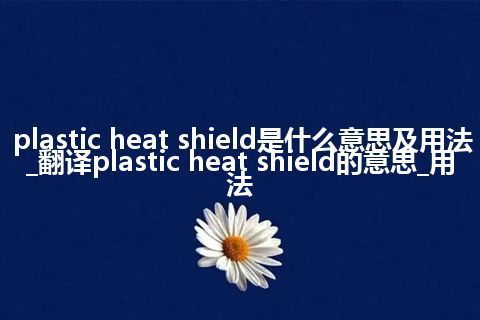 plastic heat shield是什么意思及用法_翻译plastic heat shield的意思_用法