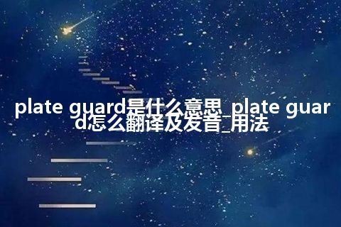 plate guard是什么意思_plate guard怎么翻译及发音_用法
