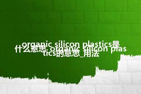 organic silicon plastics是什么意思_organic silicon plastics的意思_用法
