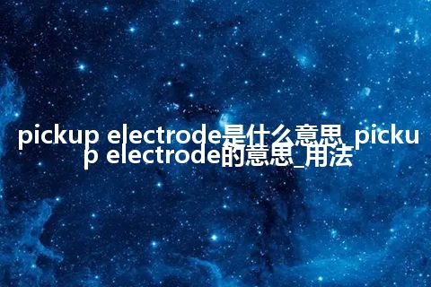 pickup electrode是什么意思_pickup electrode的意思_用法
