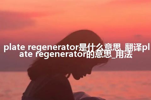 plate regenerator是什么意思_翻译plate regenerator的意思_用法