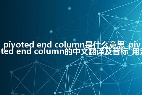 pivoted end column是什么意思_pivoted end column的中文翻译及音标_用法