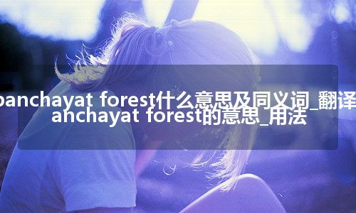 panchayat forest什么意思及同义词_翻译panchayat forest的意思_用法