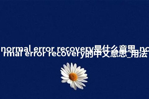 normal error recovery是什么意思_normal error recovery的中文意思_用法