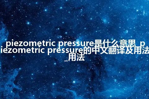 piezometric pressure是什么意思_piezometric pressure的中文翻译及用法_用法