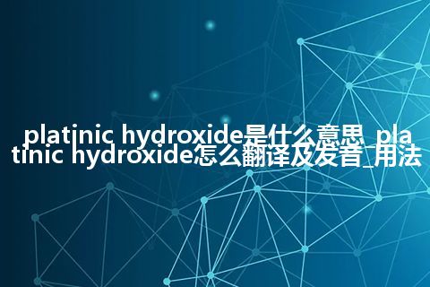 platinic hydroxide是什么意思_platinic hydroxide怎么翻译及发音_用法