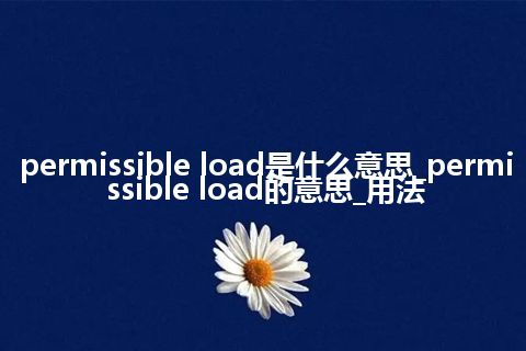 permissible load是什么意思_permissible load的意思_用法