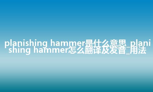 planishing hammer是什么意思_planishing hammer怎么翻译及发音_用法