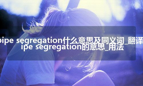 pipe segregation什么意思及同义词_翻译pipe segregation的意思_用法