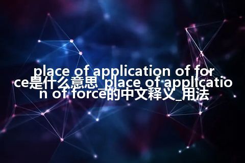 place of application of force是什么意思_place of application of force的中文释义_用法
