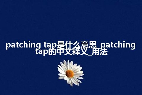 patching tap是什么意思_patching tap的中文释义_用法