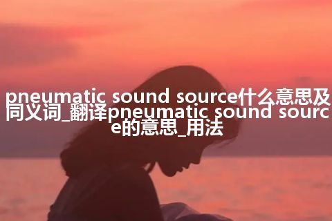 pneumatic sound source什么意思及同义词_翻译pneumatic sound source的意思_用法