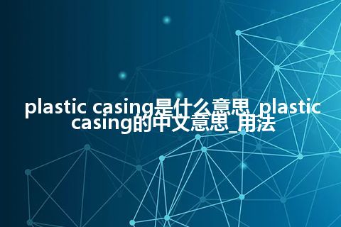 plastic casing是什么意思_plastic casing的中文意思_用法