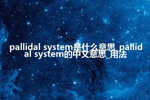 pallidal system是什么意思_pallidal system的中文意思_用法
