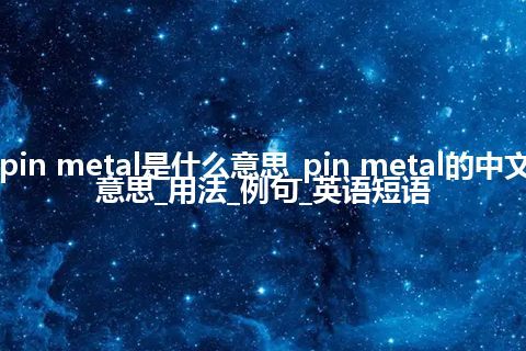 pin metal是什么意思_pin metal的中文意思_用法_例句_英语短语