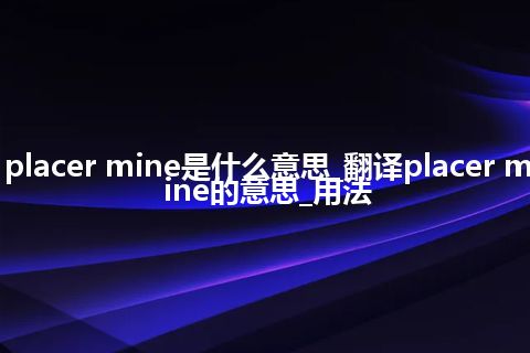 placer mine是什么意思_翻译placer mine的意思_用法