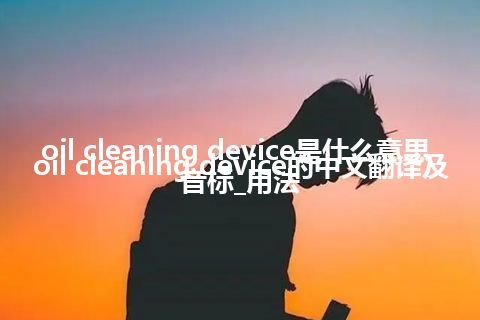 oil cleaning device是什么意思_oil cleaning device的中文翻译及音标_用法