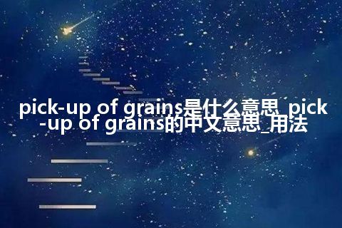 pick-up of grains是什么意思_pick-up of grains的中文意思_用法