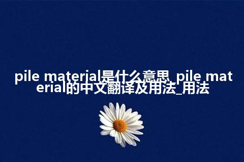 pile material是什么意思_pile material的中文翻译及用法_用法