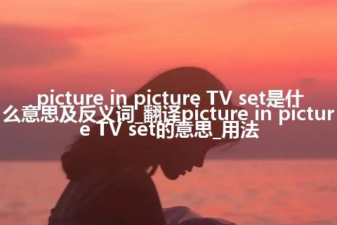 picture in picture TV set是什么意思及反义词_翻译picture in picture TV set的意思_用法