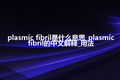 plasmic fibril是什么意思_plasmic fibril的中文解释_用法