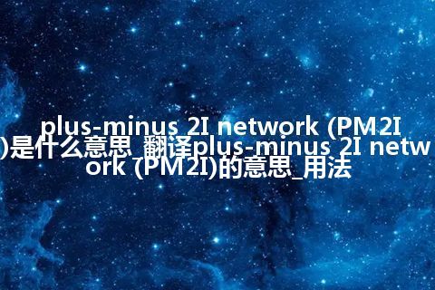 plus-minus 2I network (PM2I)是什么意思_翻译plus-minus 2I network (PM2I)的意思_用法