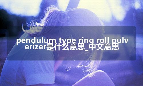 pendulum type ring roll pulverizer是什么意思_中文意思