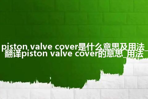 piston valve cover是什么意思及用法_翻译piston valve cover的意思_用法