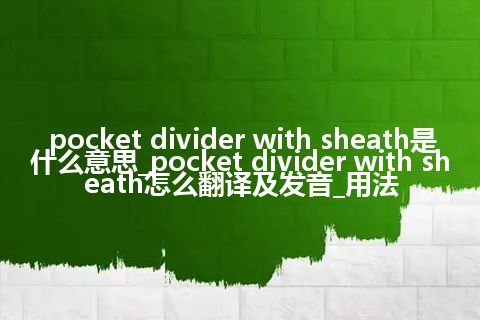 pocket divider with sheath是什么意思_pocket divider with sheath怎么翻译及发音_用法