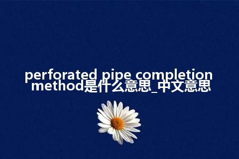 perforated pipe completion method是什么意思_中文意思