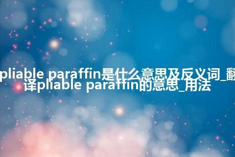 pliable paraffin是什么意思及反义词_翻译pliable paraffin的意思_用法