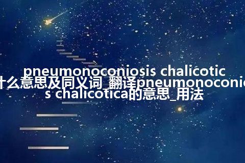 pneumonoconiosis chalicotica什么意思及同义词_翻译pneumonoconiosis chalicotica的意思_用法