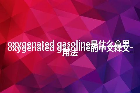 oxygenated gasoline是什么意思_oxygenated gasoline的中文释义_用法