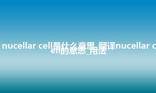 nucellar cell是什么意思_翻译nucellar cell的意思_用法