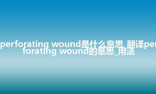 perforating wound是什么意思_翻译perforating wound的意思_用法