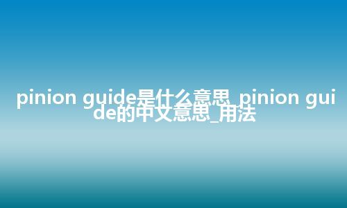 pinion guide是什么意思_pinion guide的中文意思_用法