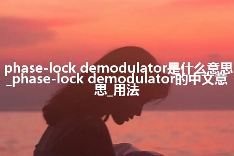 phase-lock demodulator是什么意思_phase-lock demodulator的中文意思_用法