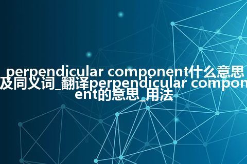 perpendicular component什么意思及同义词_翻译perpendicular component的意思_用法
