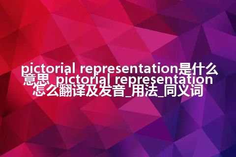 pictorial representation是什么意思_pictorial representation怎么翻译及发音_用法_同义词