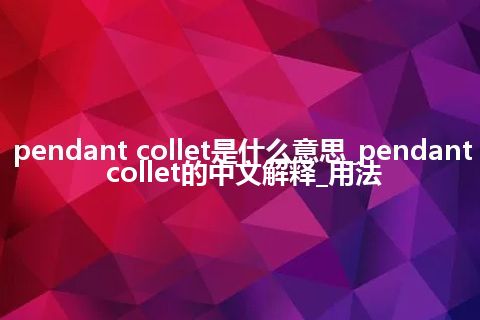 pendant collet是什么意思_pendant collet的中文解释_用法