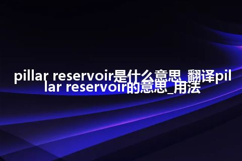 pillar reservoir是什么意思_翻译pillar reservoir的意思_用法