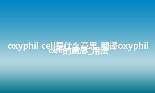 oxyphil cell是什么意思_翻译oxyphil cell的意思_用法