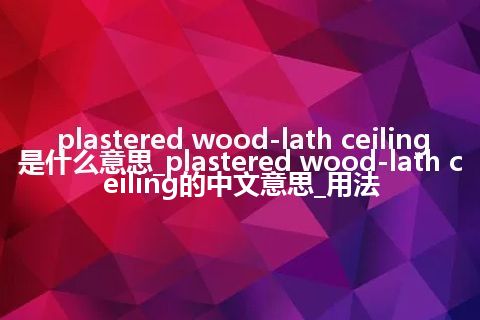 plastered wood-lath ceiling是什么意思_plastered wood-lath ceiling的中文意思_用法