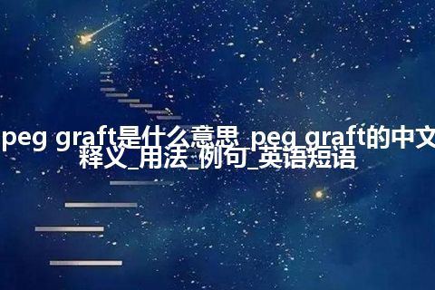 peg graft是什么意思_peg graft的中文释义_用法_例句_英语短语