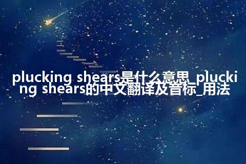 plucking shears是什么意思_plucking shears的中文翻译及音标_用法
