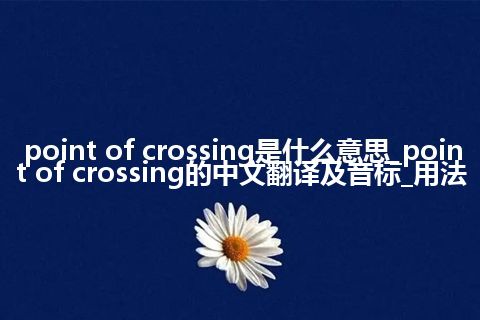 point of crossing是什么意思_point of crossing的中文翻译及音标_用法